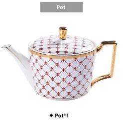 Luxuriöses Kaffee- und Teeservice aus goldenem Bone China – elegante Porzellankeramik