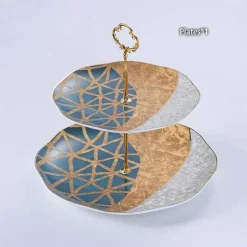 Luxuriöses Kaffeeservice aus Knochenporzellan – Teekanne, Tassen, Zuckerdose, Milchkännchen mit Goldeinlage