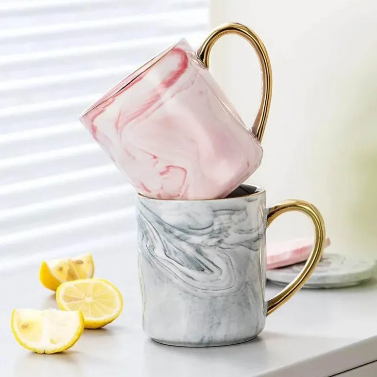 Luxuriöses Kaffeetassen-Set mit Goldrand – Elegantes Geschenk für Paare