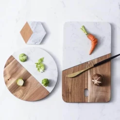 Luxuriöses Käsebrett aus Marmorholz – Elegantes Wursttablett