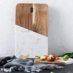 Luxuriöses Käsebrett aus Marmorholz – Elegantes Wursttablett