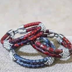 Luxuriöses Pythonlederarmband - Modeschmuck mit Goldakzent