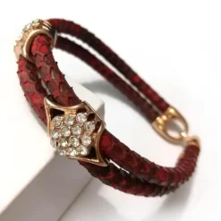 Luxuriöses Pythonlederarmband - Modeschmuck mit Goldakzent