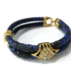 Luxuriöses Pythonlederarmband - Modeschmuck mit Goldakzent