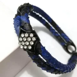 Luxuriöses Pythonlederarmband - Modeschmuck mit Goldakzent