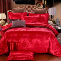 Luxuriöses Satin-Jacquard-Bettbezug-Set – Bettwäsche mit Reißverschluss