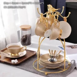 Luxuriöses Tee- und Kaffeeset aus goldenem Bone China – elegantes Trinkgeschirr aus Porzellan