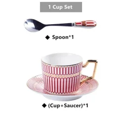 Luxuriöses Tee- und Kaffeeset aus Bone China – Elegantes Trinkgeschirr aus goldfarbenem Porzellan