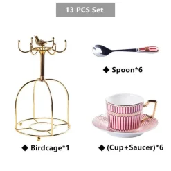 Luxuriöses Tee- und Kaffeeset aus Bone China – Elegantes Trinkgeschirr aus goldfarbenem Porzellan