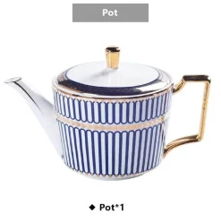 Luxuriöses Tee- und Kaffeeset aus Bone China – Elegantes Trinkgeschirr aus goldfarbenem Porzellan