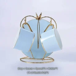 Luxuriöses Tee- und Kaffeeset aus Porzellan – Teekanne mit Tassen aus Bone China