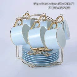 Luxuriöses Tee- und Kaffeeset aus Porzellan – Teekanne mit Tassen aus Bone China