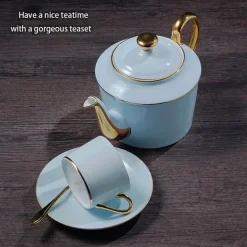 Luxuriöses Tee- und Kaffeeset aus Porzellan – Teekanne mit Tassen aus Bone China