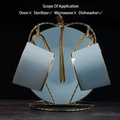 Luxuriöses Tee- und Kaffeeset aus Porzellan – Teekanne mit Tassen aus Bone China