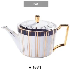 Luxuriöses Tee- und Kaffeeset aus Bone China – Trinkgeschirr aus Porzellan mit Goldeinlage