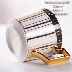 Luxuriöses Tee- und Kaffeeset aus Bone China – Trinkgeschirr aus Porzellan mit Goldeinlage