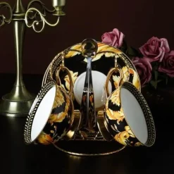 Luxuriöses Teetassen-Set aus Bone China – Elegante Kaffeetassen im europäischen Stil