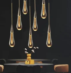 Luxury Crystal Pendant Lights - Elegant Melting Glass Design