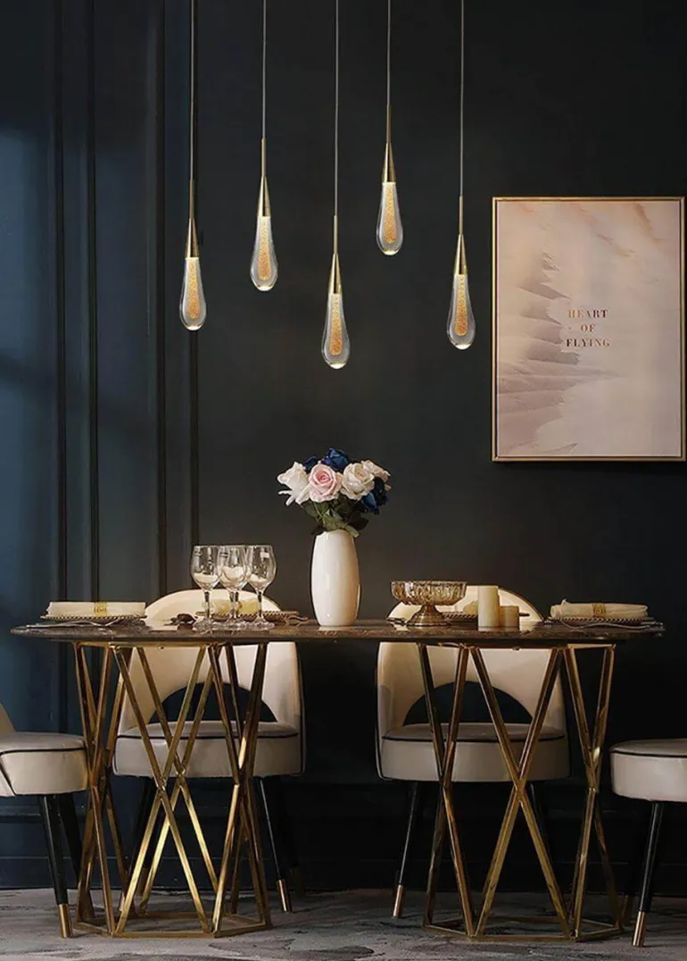 Luxury Crystal Pendant Lights - Elegant Melting Glass Design
