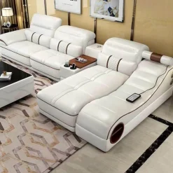 Luxury Leather Sofa Set - Elegant Multifunctional Design