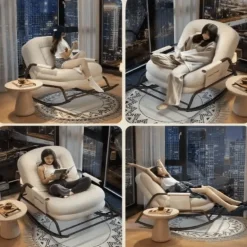 Luxury Rocking Chair - Padded Modern Relaxation Furniture