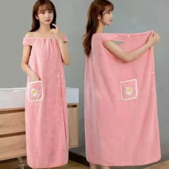 Luxury Velvet Bathrobe - Quick Absorb Wearable Design