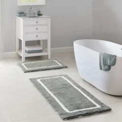 Madivelle Reversible High Pile Bath Rug – Modern Tufted Microfiber