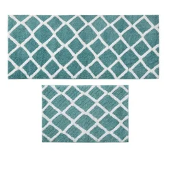 Madivelle Reversible High Pile Bath Rug – Modern Tufted Microfiber