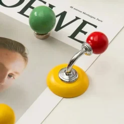 Magnetic Ceramic Wall Hooks – Retro Glossy Decorative Organizers