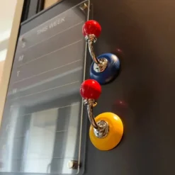 Magnetic Ceramic Wall Hooks – Retro Glossy Decorative Organizers