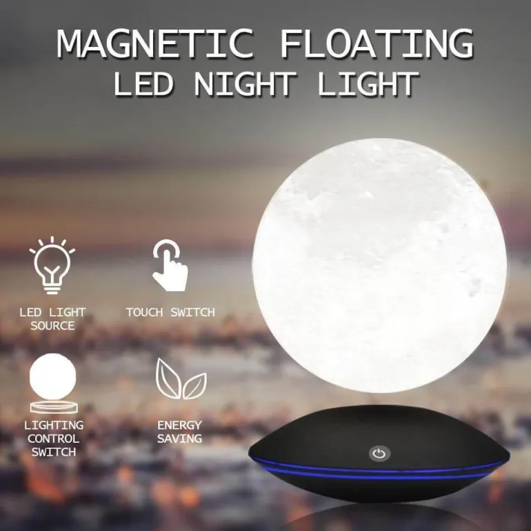 Magnetic Levitating Moon Lamp - 360 Rotating Night Light