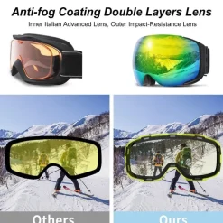 Magnetische Antibeschlag-Skibrille – UV-Schutz für Wintersport
