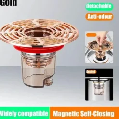 Magnetische Badezimmersieb-Abdeckung – selbstschließender Abflussschutz gegen Gerüche