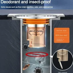 Magnetische Badezimmersieb-Abdeckung – selbstschließender Abflussschutz gegen Gerüche