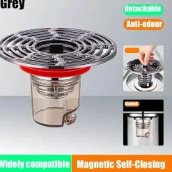Magnetische Badezimmersieb-Abdeckung – selbstschließender Abflussschutz gegen Gerüche
