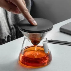 Magnetische Ein-Knopf-Teekanne – Easy Brew-Teekanne aus Glas