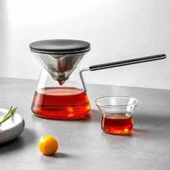 Magnetische Ein-Knopf-Teekanne – Easy Brew-Teekanne aus Glas