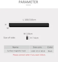 Magnetische Schienenbeleuchtung - Wandmontiertes schwarzes System