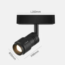 Magnetische Schienenbeleuchtung - Wandmontiertes schwarzes System