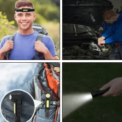 Magnetische wiederaufladbare Camping-Taschenlampe – verstellbares tragbares Außenlicht