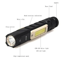 Magnetische wiederaufladbare Camping-Taschenlampe – verstellbares tragbares Außenlicht