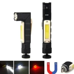 Magnetische wiederaufladbare Camping-Taschenlampe – verstellbares tragbares Außenlicht