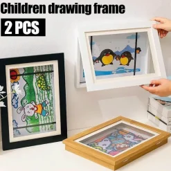 Magnetischer Holz-Kunstrahmen für Kinder – leicht zu öffnendes Design