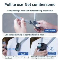 Magnetisches, am Hals montiertes Action-Kamera-Zubehör – Silikonhalterung
