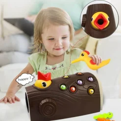 Magnetisches Spechtspielzeug – lustiges Wurmfangspiel für Kinder