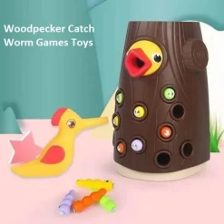 Magnetisches Spechtspielzeug – lustiges Wurmfangspiel für Kinder