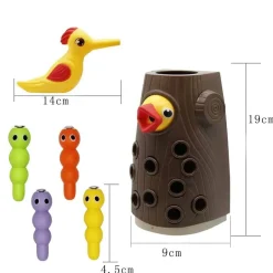 Magnetisches Spechtspielzeug – lustiges Wurmfangspiel für Kinder
