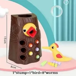 Magnetisches Spechtspielzeug – lustiges Wurmfangspiel für Kinder