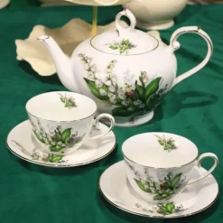 Maiglöckchen-Geschirrset – Elegante florale Geschirrkollektion