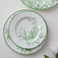 Maiglöckchen-Porzellanteller - Medieval Green Tableware Collection